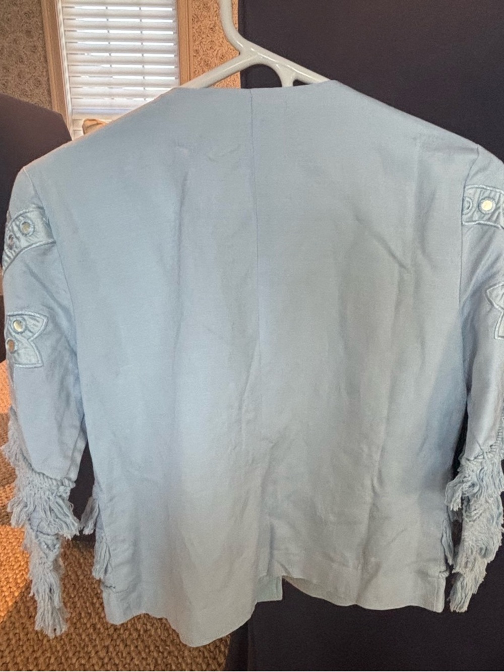 Boston Proper Pale Blue Embroidered Jacket - Picture 6 of 7